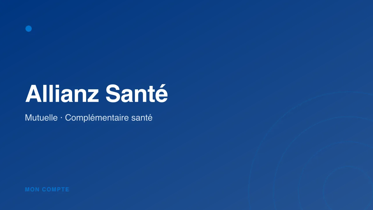 Connexion à l'espace client Allianz Santé