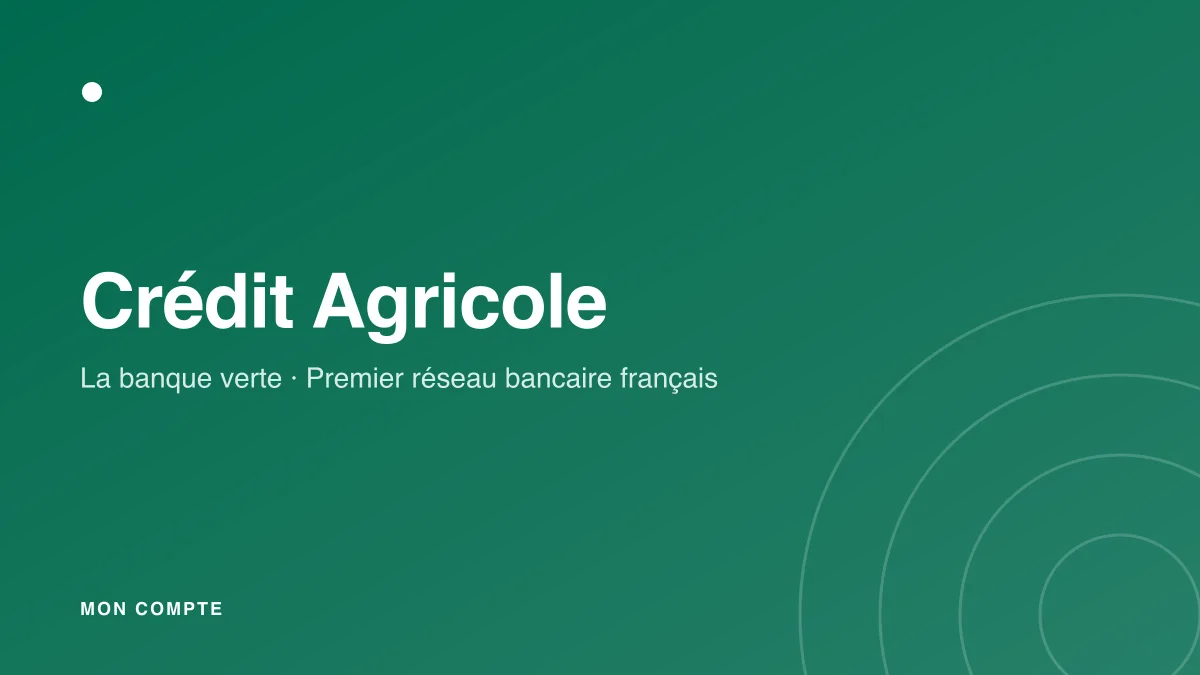 Connexion à l'espace client Crédit Agricole