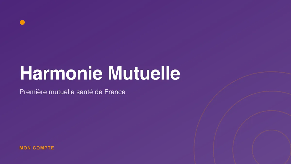 Connexion à l'espace personnel Harmonie Mutuelle