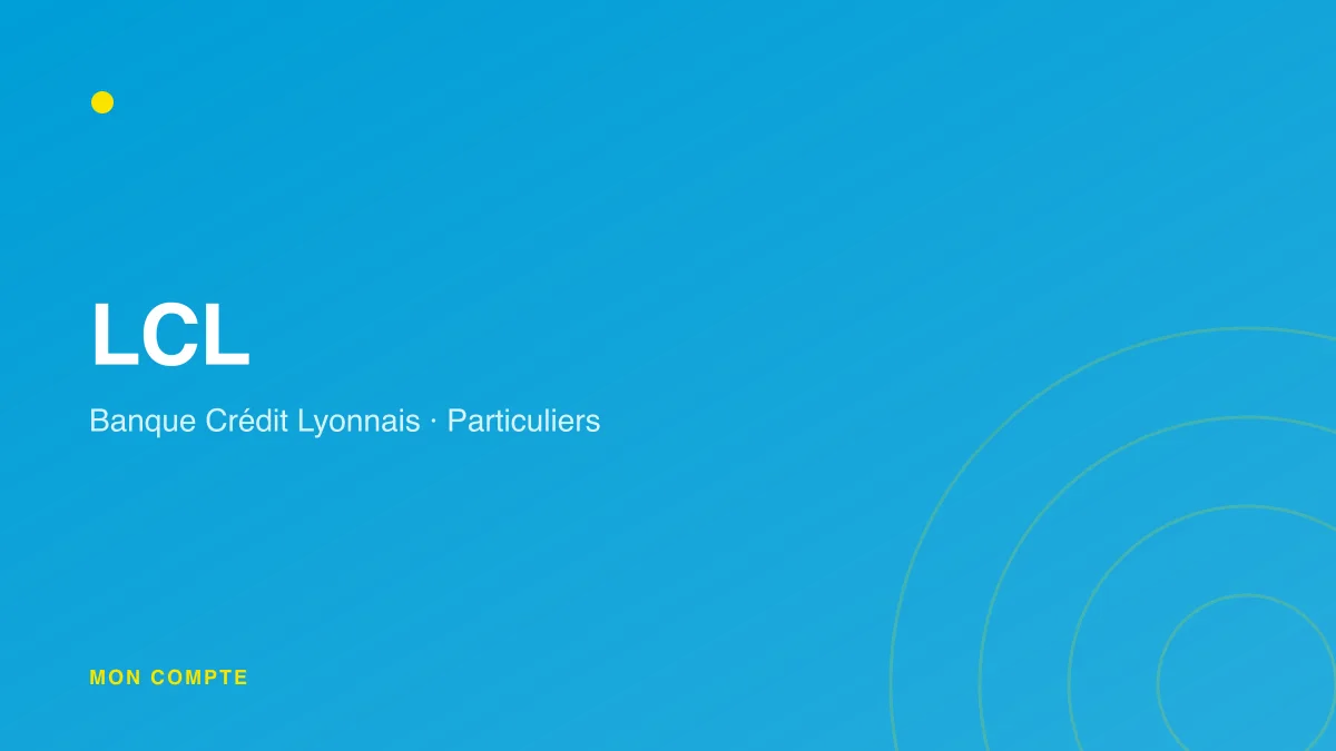 Connexion à l'espace client LCL