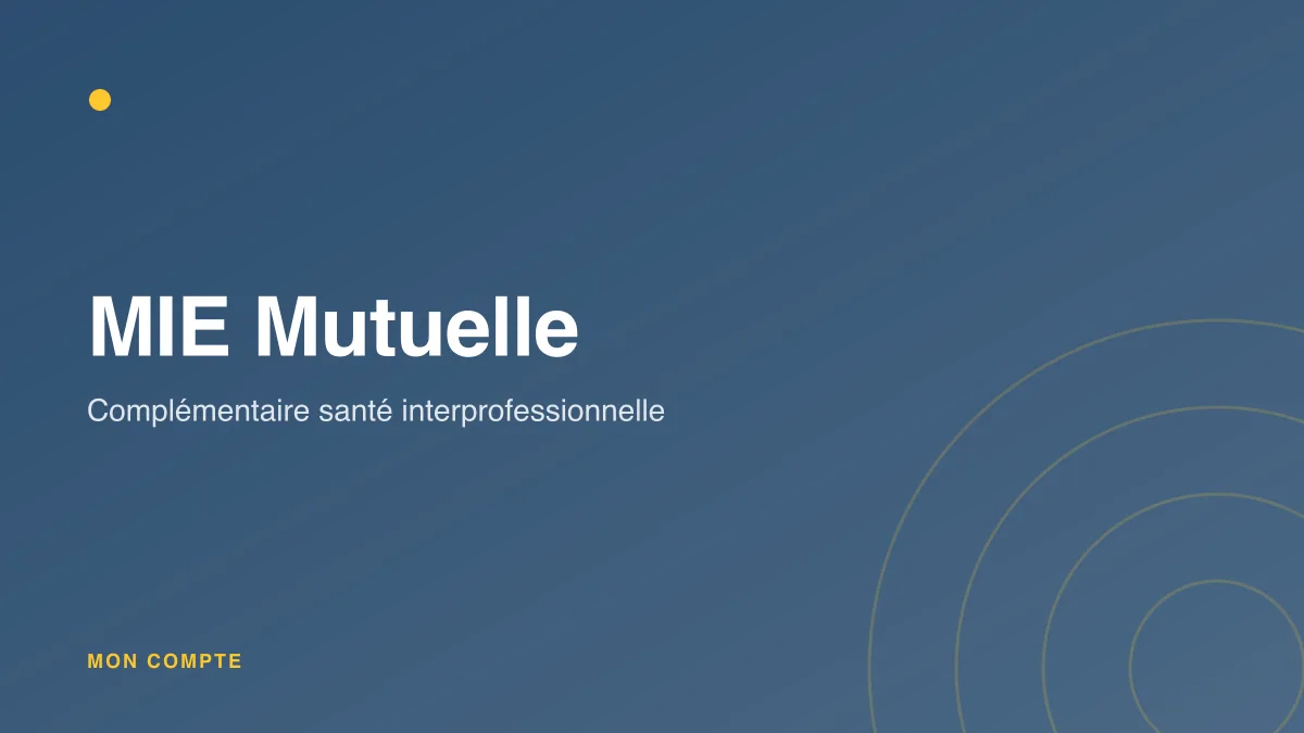 Connexion à l'espace adhérent MIE Mutuelle
