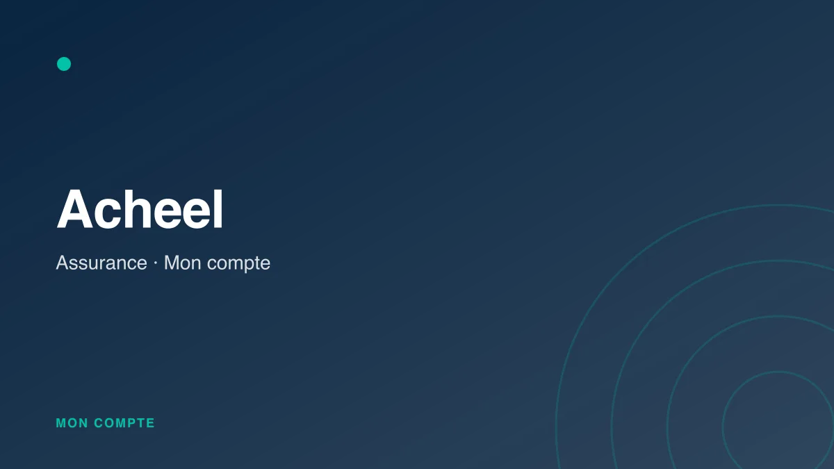 Connexion à mon compte Acheel