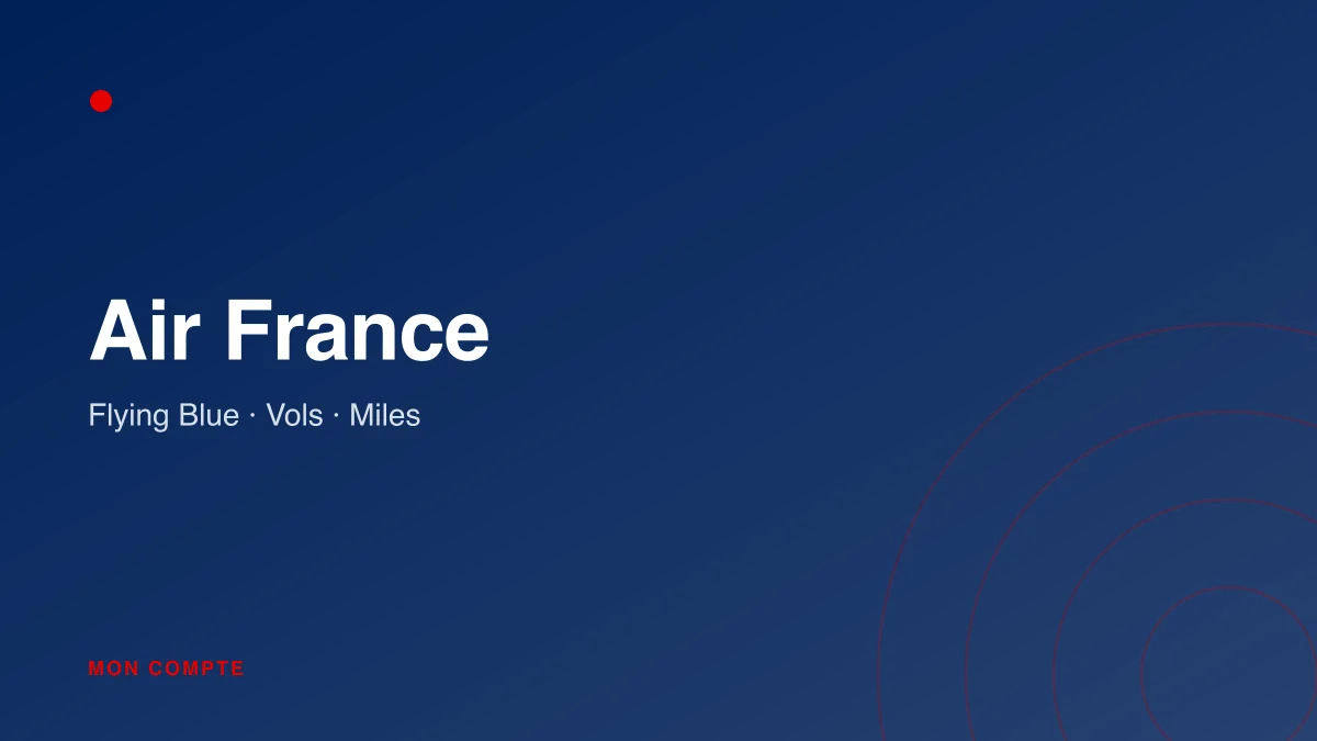 Connexion à mon compte Air France