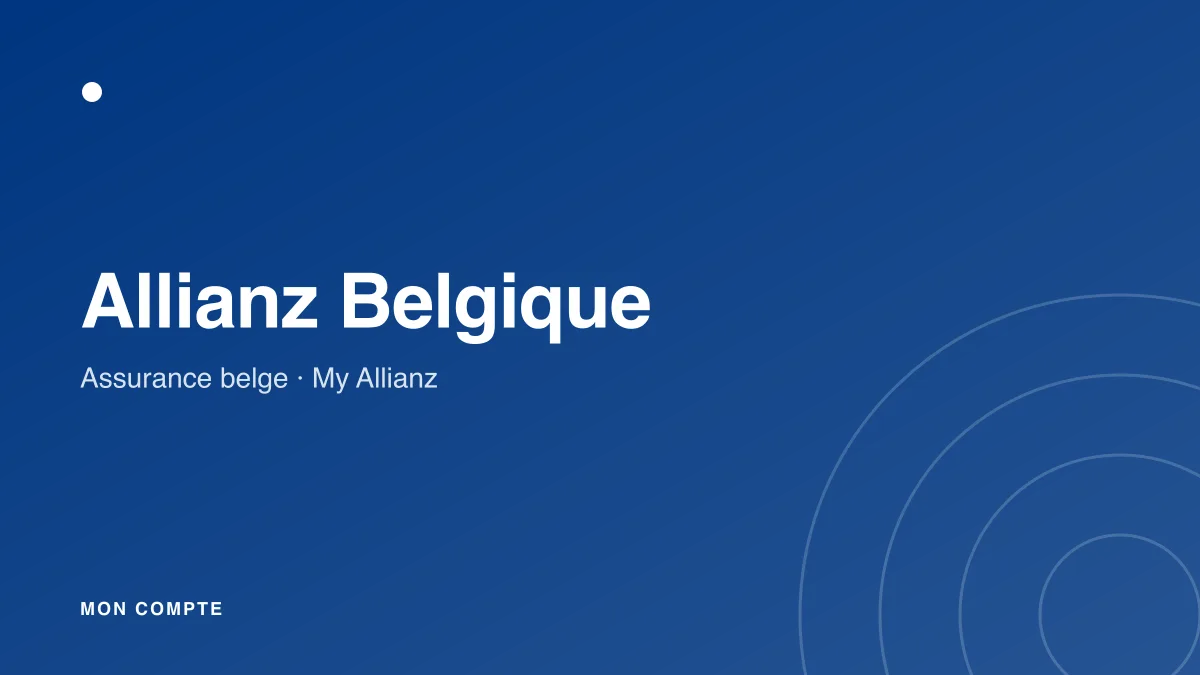 Connexion à mon compte My Allianz Belgique