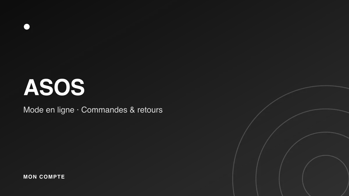 Connexion à mon compte ASOS
