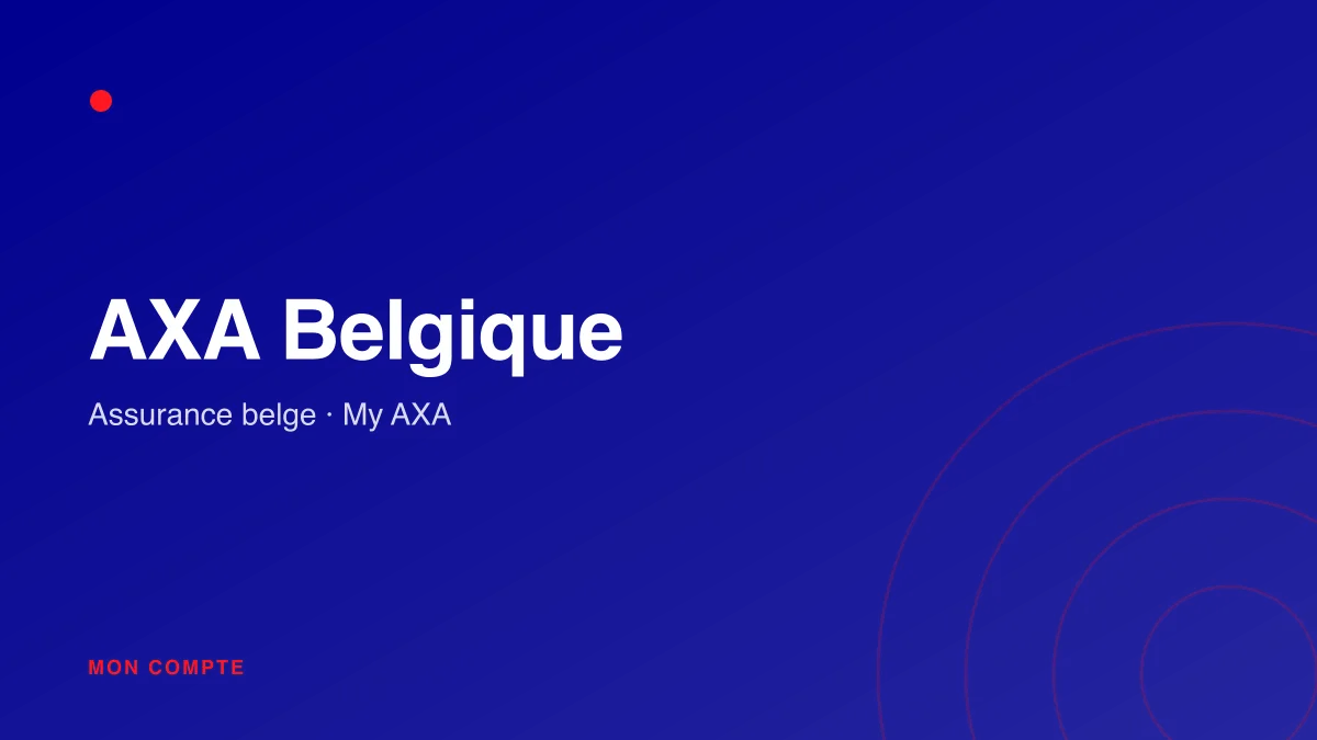 Connexion à mon compte My AXA Belgique