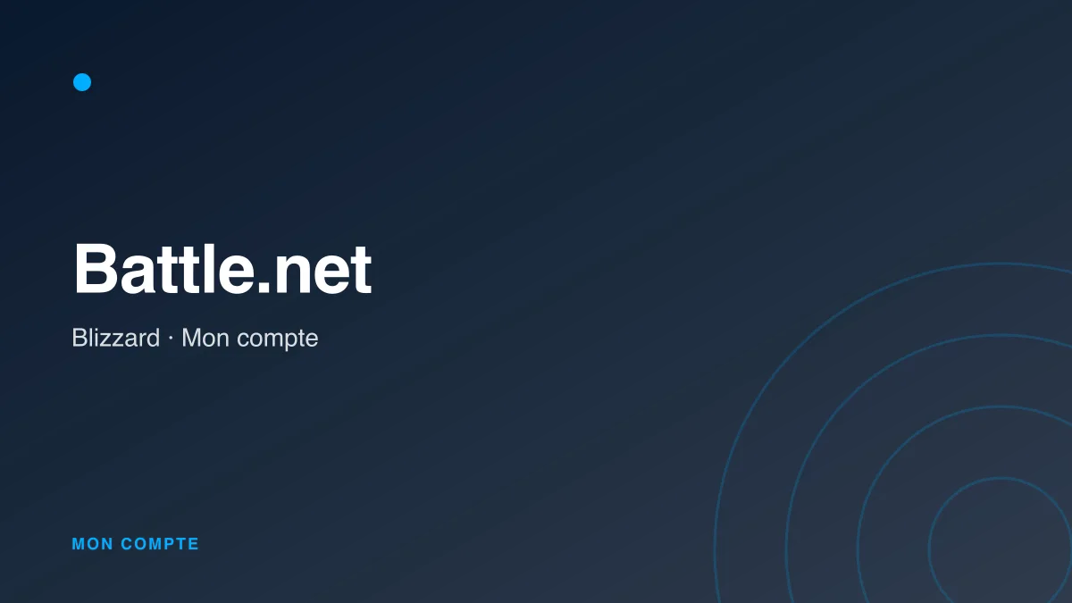 Connexion à mon compte Battle.net