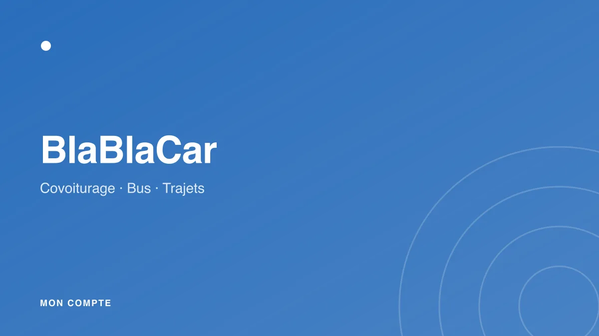 Connexion à mon compte BlaBlaCar