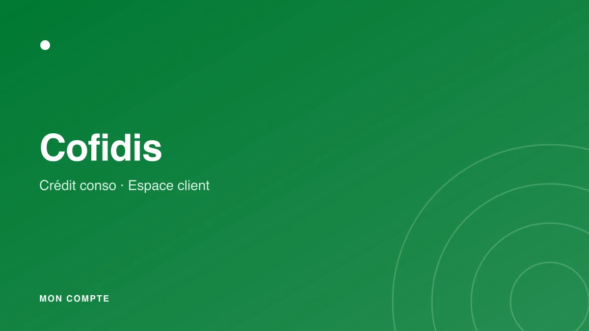 Connexion à mon compte Cofidis