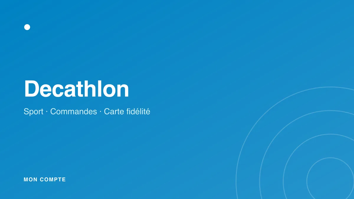 Connexion à mon compte Decathlon