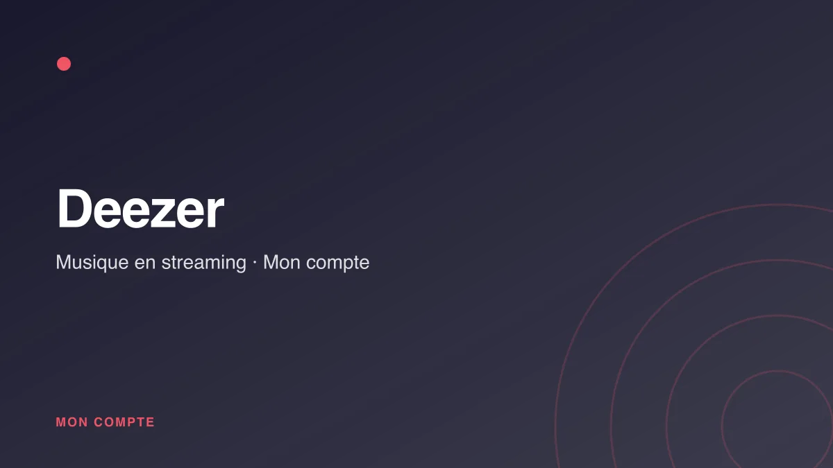 Connexion à mon compte Deezer