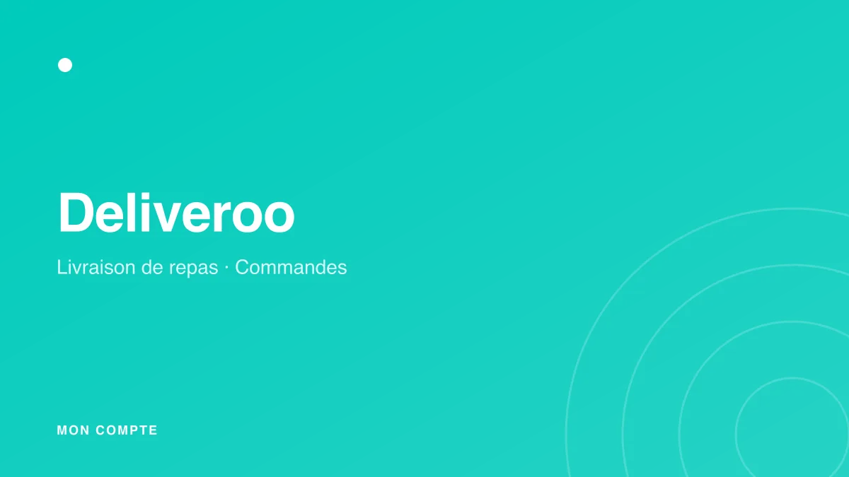 Connexion à mon compte Deliveroo