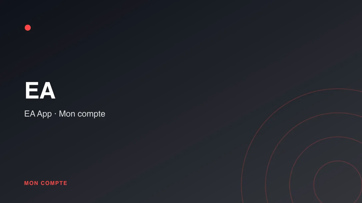 Connexion à mon compte EA