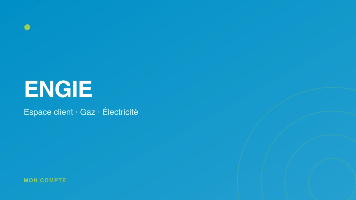 Connexion à l'espace client ENGIE