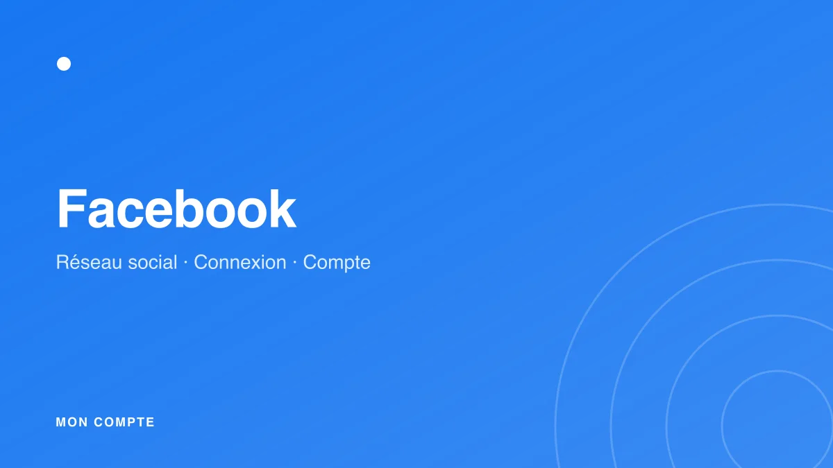 Connexion à mon compte Facebook