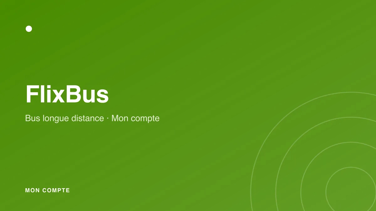 Connexion à mon compte FlixBus