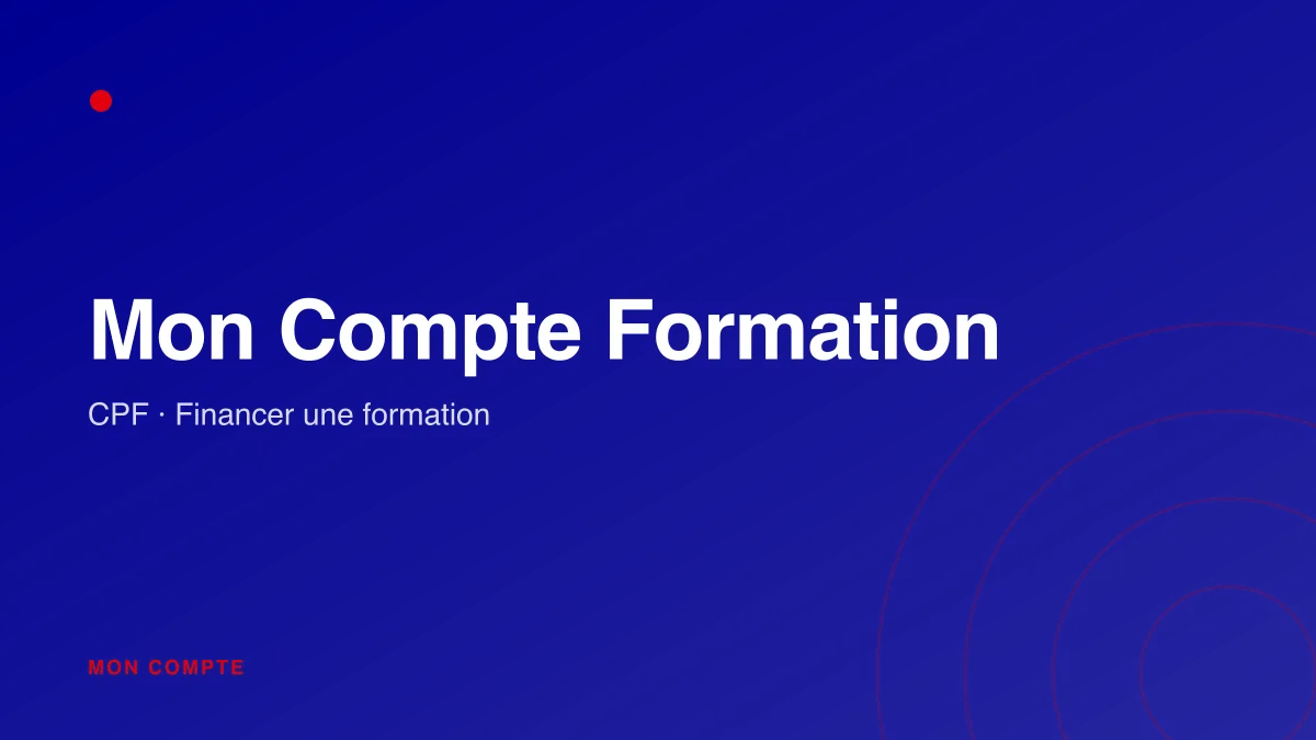 Connexion à Mon Compte Formation (CPF)