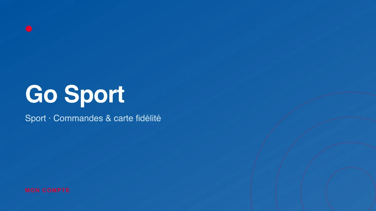 Connexion à mon compte Go Sport