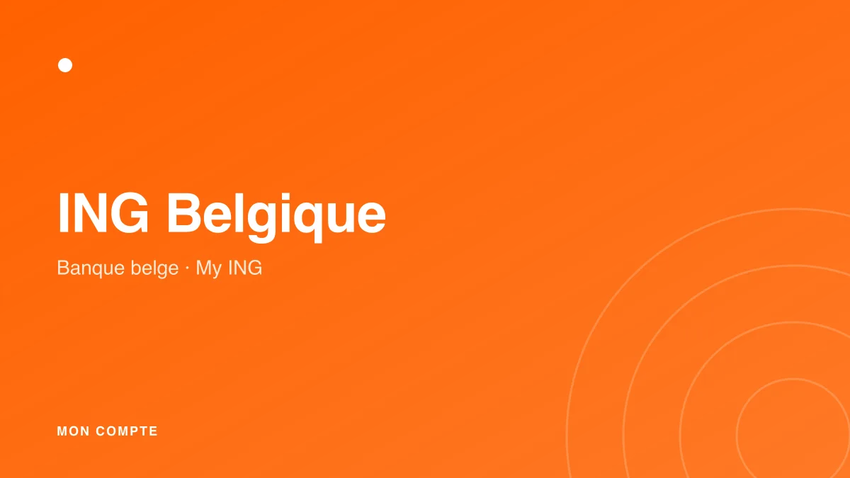 Connexion à mon compte ING Belgique