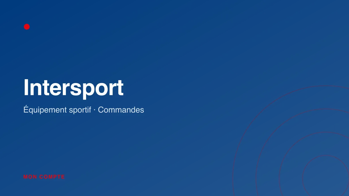 Connexion à mon compte Intersport