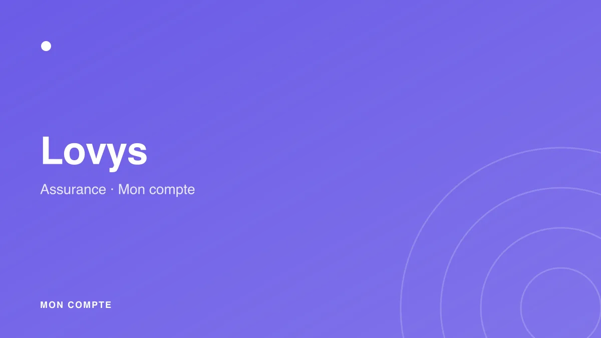 Connexion à mon compte Lovys