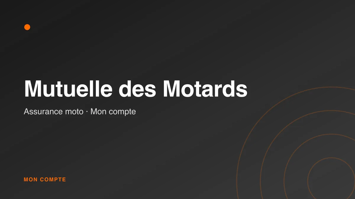 Connexion à mon espace Mutuelle des Motards