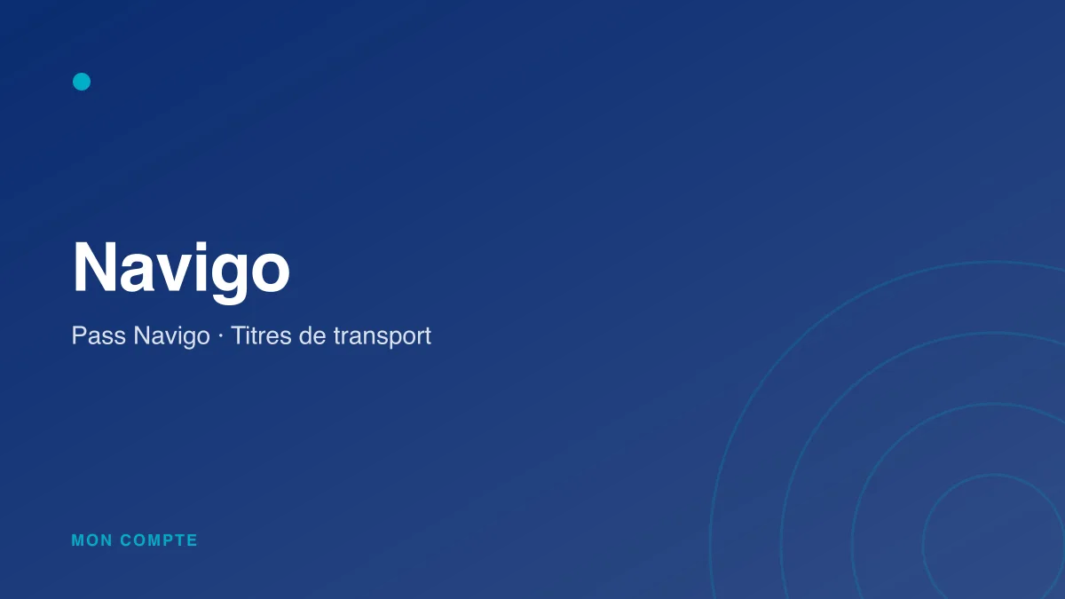 Connexion à mon compte Navigo / Île-de-France Mobilités