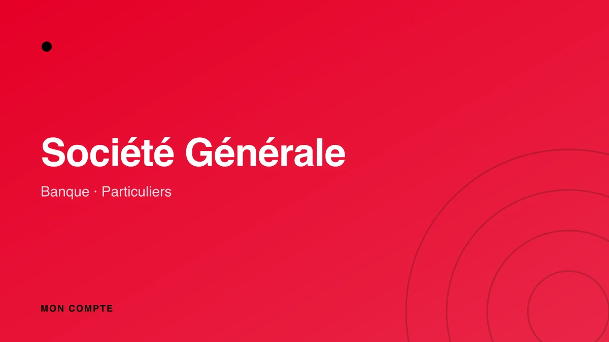 Connexion a mon espace client Societe Generale