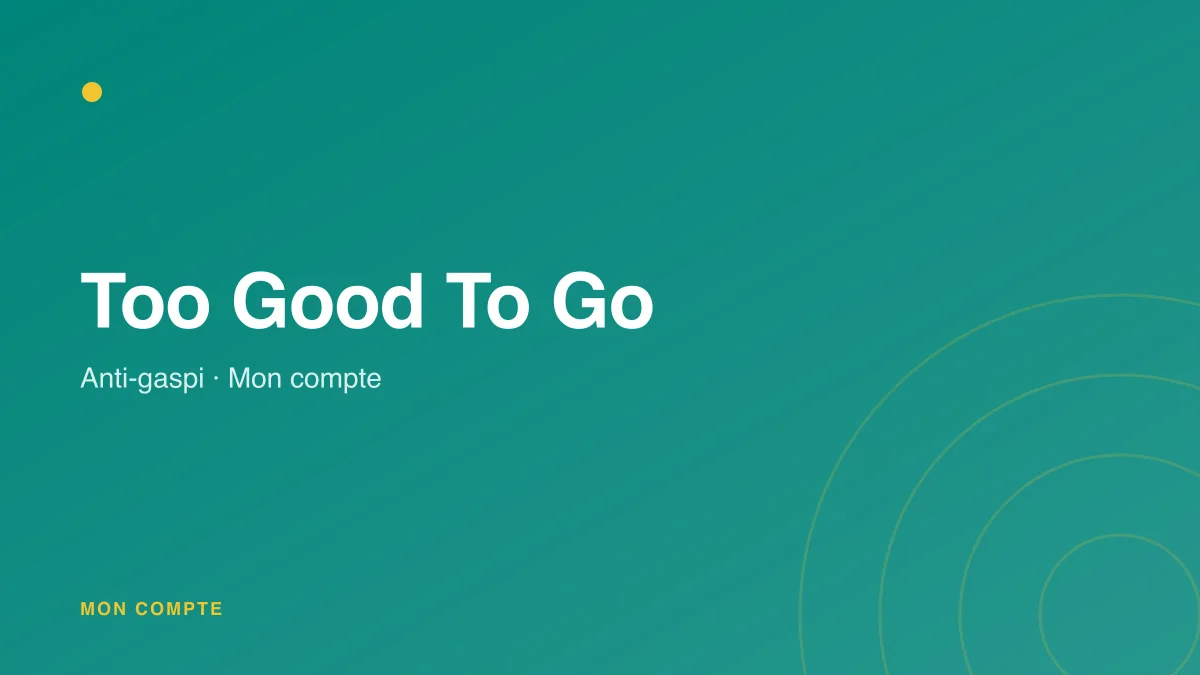 Connexion à mon compte Too Good To Go