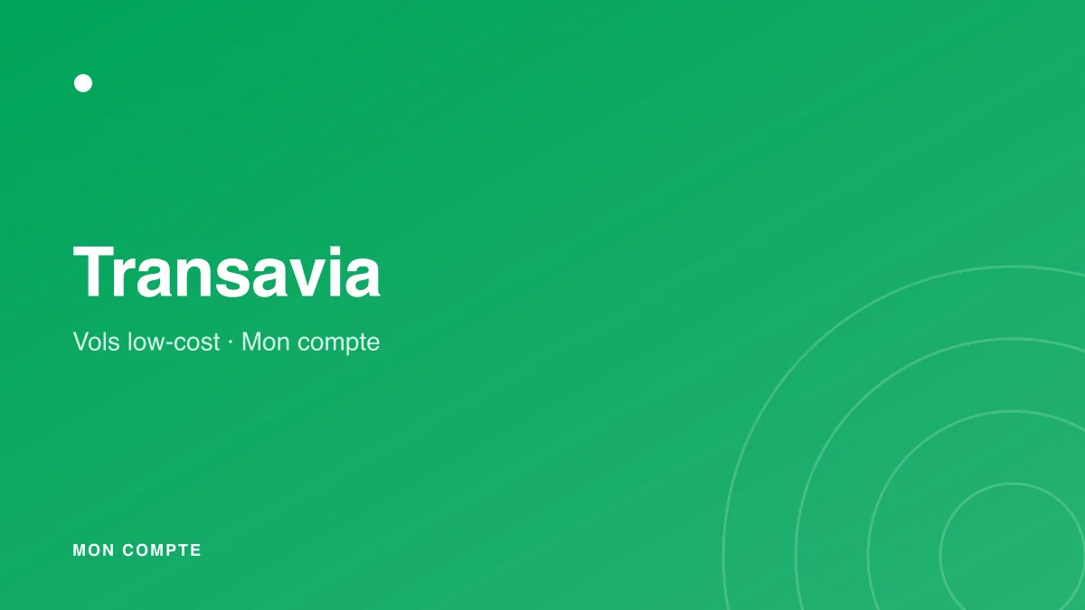 Connexion à mon compte Transavia