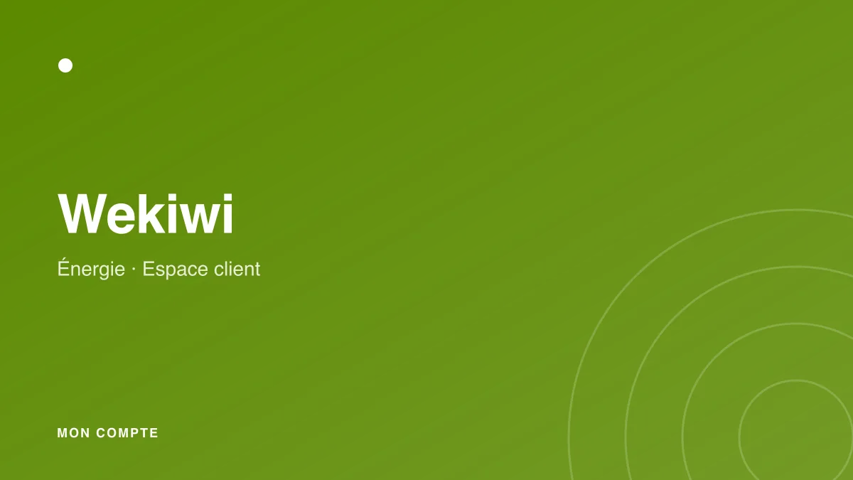 Connexion à mon espace client Wekiwi