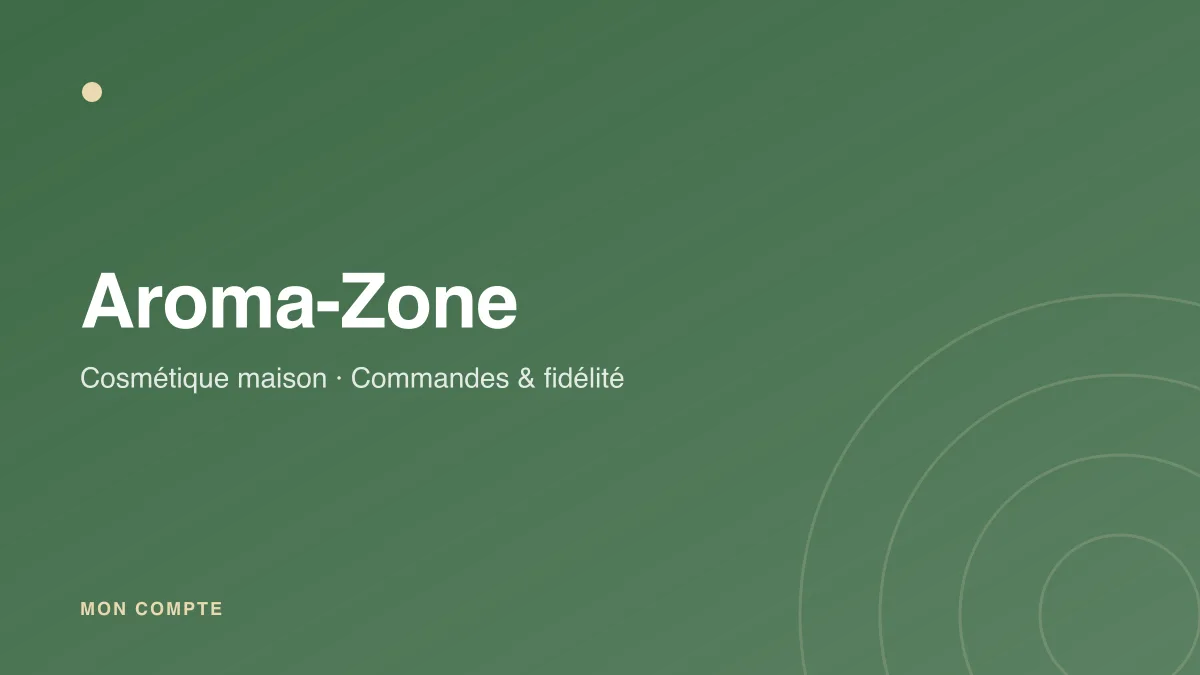Connexion à mon compte Aroma-Zone