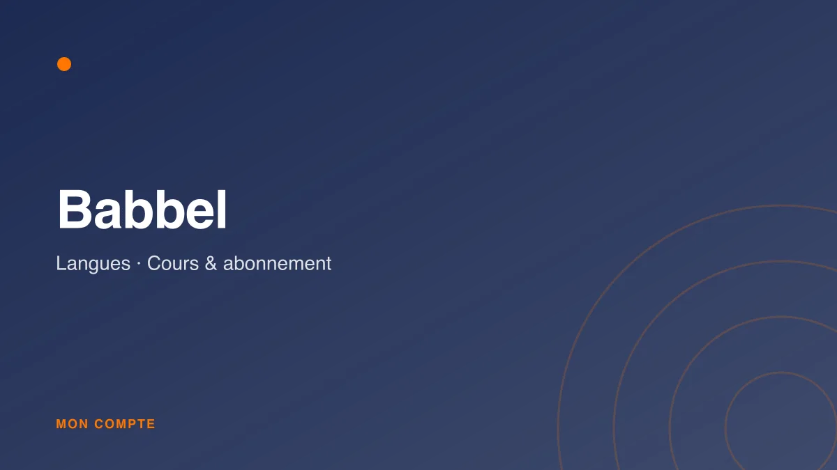 Connexion à mon compte Babbel
