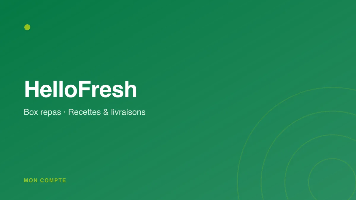 Connexion à mon compte HelloFresh
