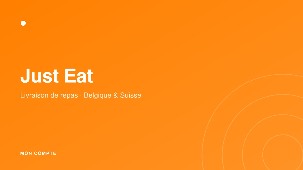 Connexion à mon compte Just Eat