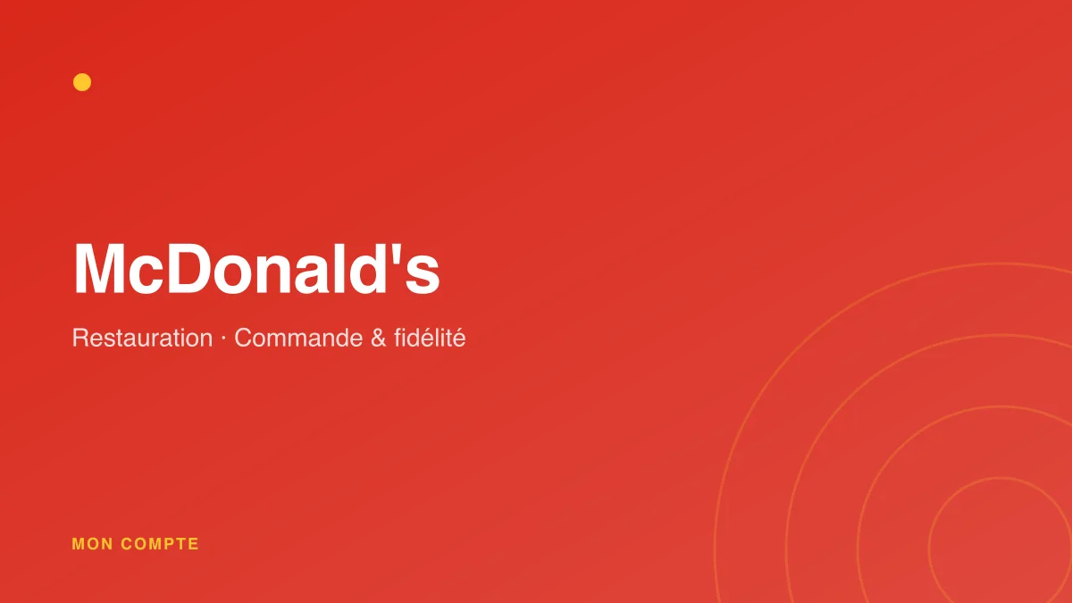 Connexion à mon compte McDonald's