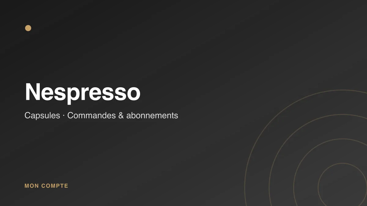 Connexion à mon compte Nespresso