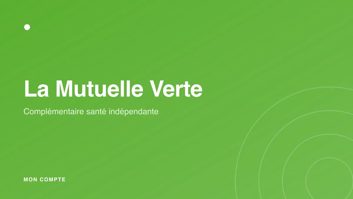 Connexion à l'espace adhérent La Mutuelle Verte