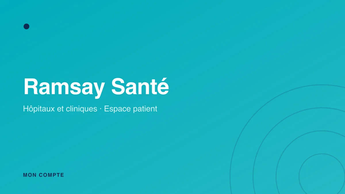 Connexion à Mon espace patient Ramsay Santé